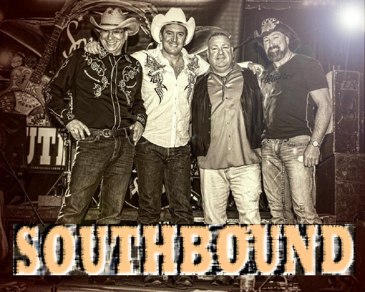 Southbound band performing live music at Pindar Vineyards during an event.